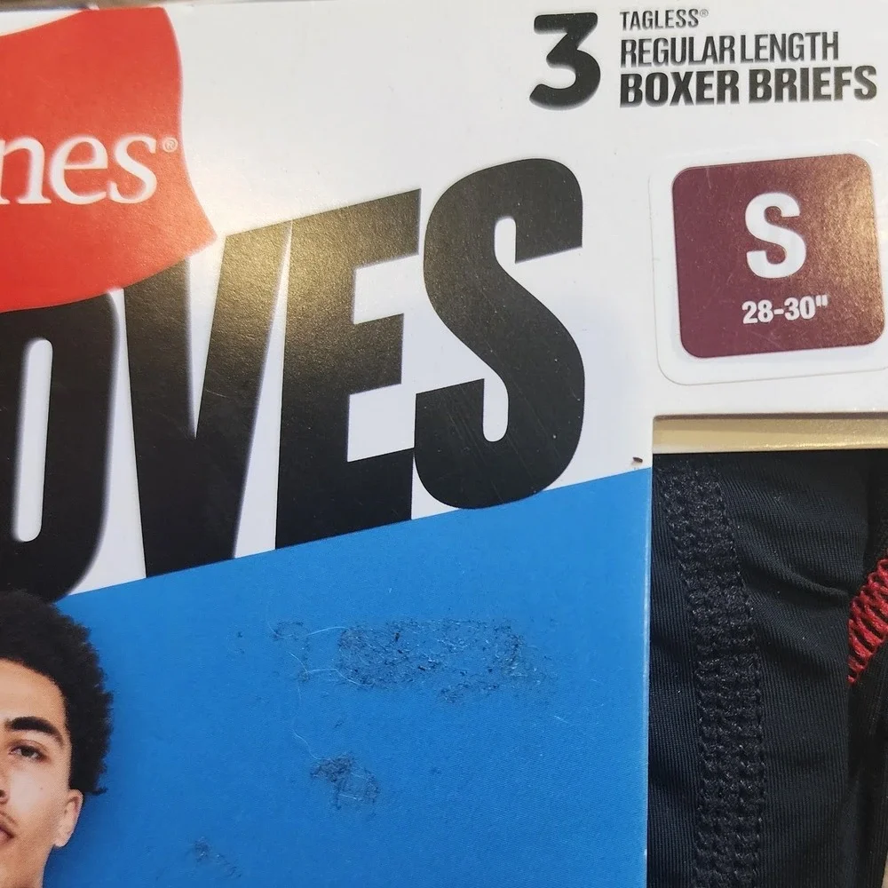 Hanes Moves X-Temp Performance Boxer Briefs 3 Pack Mens Small Black Gray MNSBA3